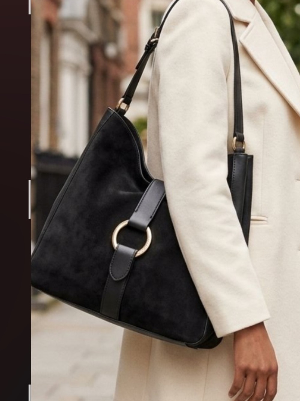 Michael Kors Quincy Large Shoulder Suede Leather Handbag Purse